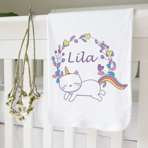 Personalized Baby Blanket- Unicorn Kitty