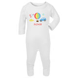 Personalised Baby grow with car print